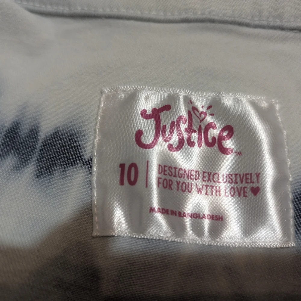 Justice Denim Blue Tie‎ Sye Jean Jacket Girls Size 10